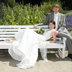 Hochzeitsfoto von Dani Rasch ©FeinsteFotos Botanischer Garten Berlin